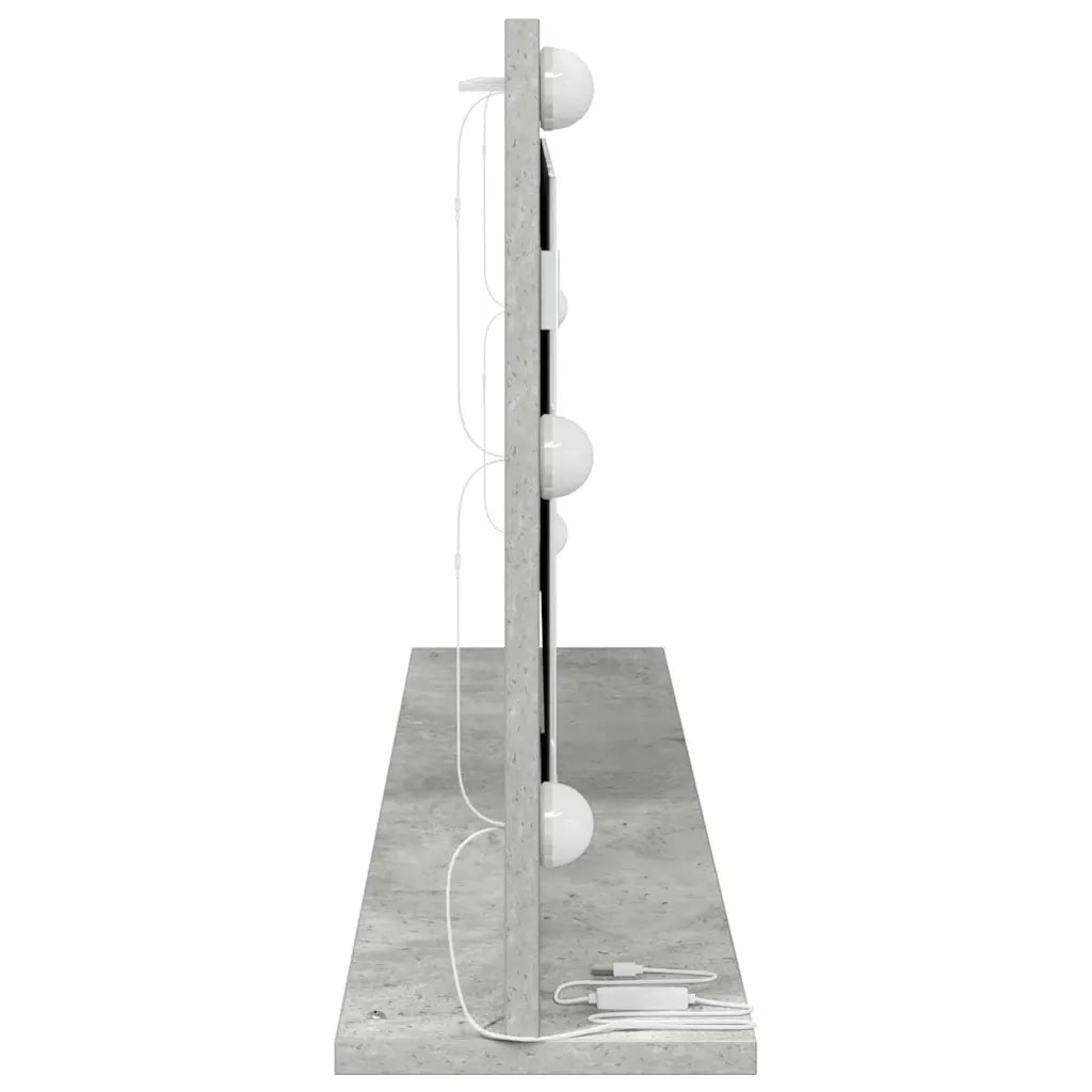 Specchio da Vanità Rettangolare Grigio cemento 100 x 45 x 18 cm 868328