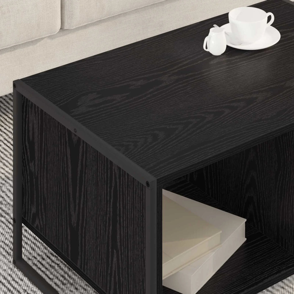 Tavolino da salotto Rovere Nero 80 x 50 x 40 cm