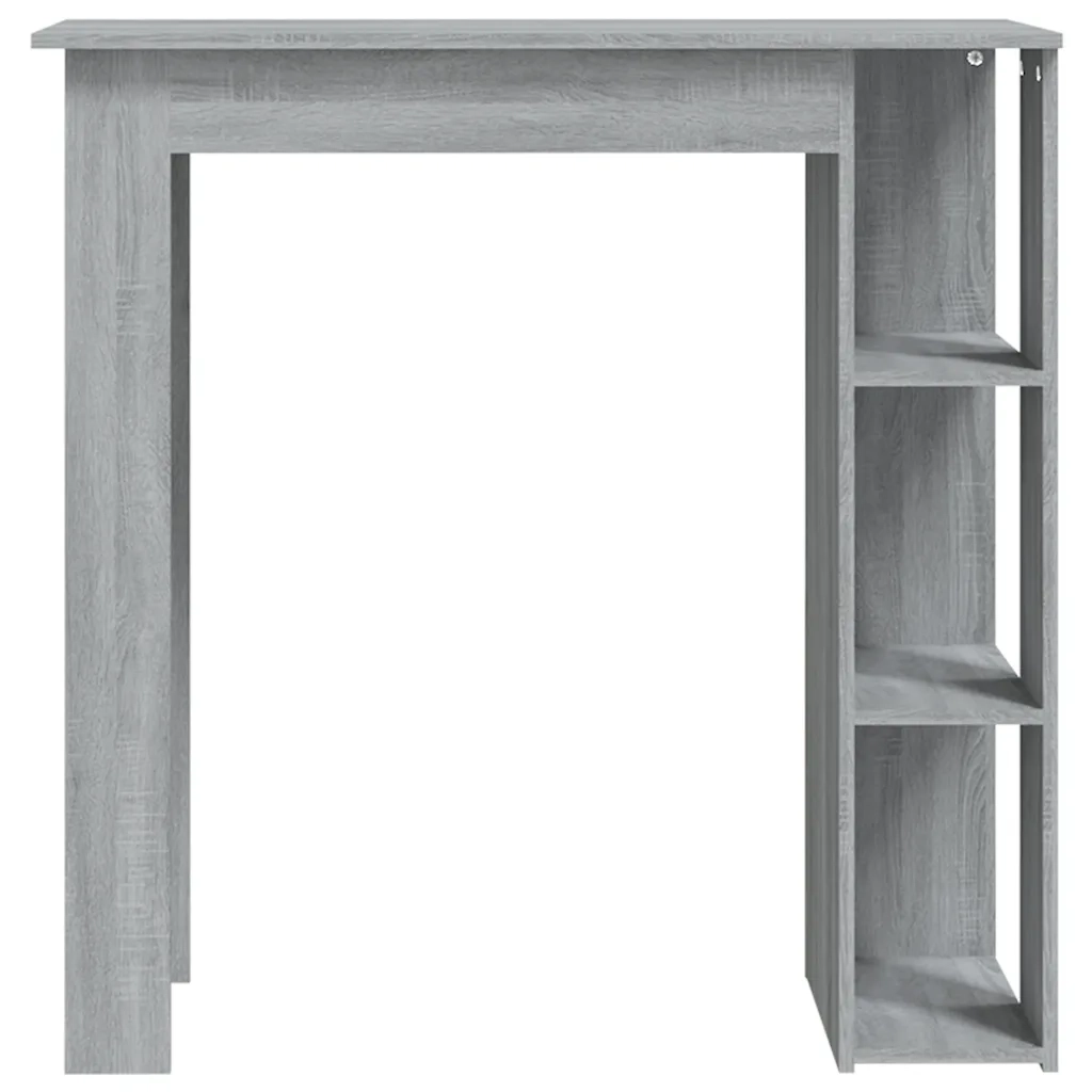 Tavolino da Bar con Ripiani-Tavolino da soggiorno-Tavolo Grigio Sonoma 102x50x103,5 cm