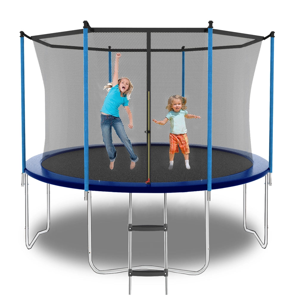 TRAMPOLINO 243,84 cm con rete di sicurezza e scala, Blu