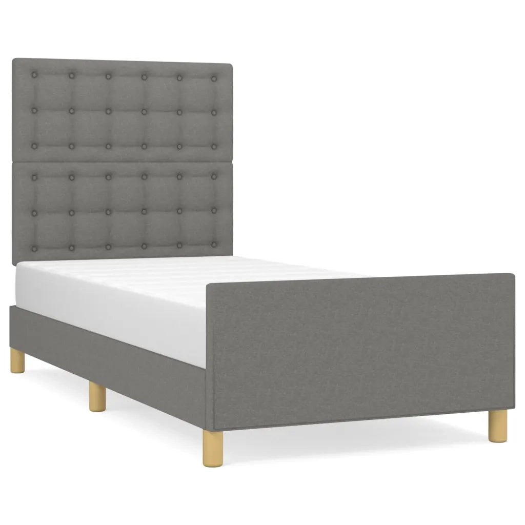 Giroletto con Testiera Grigio Scuro 90x190 cm in Tessutocod mxl 97959