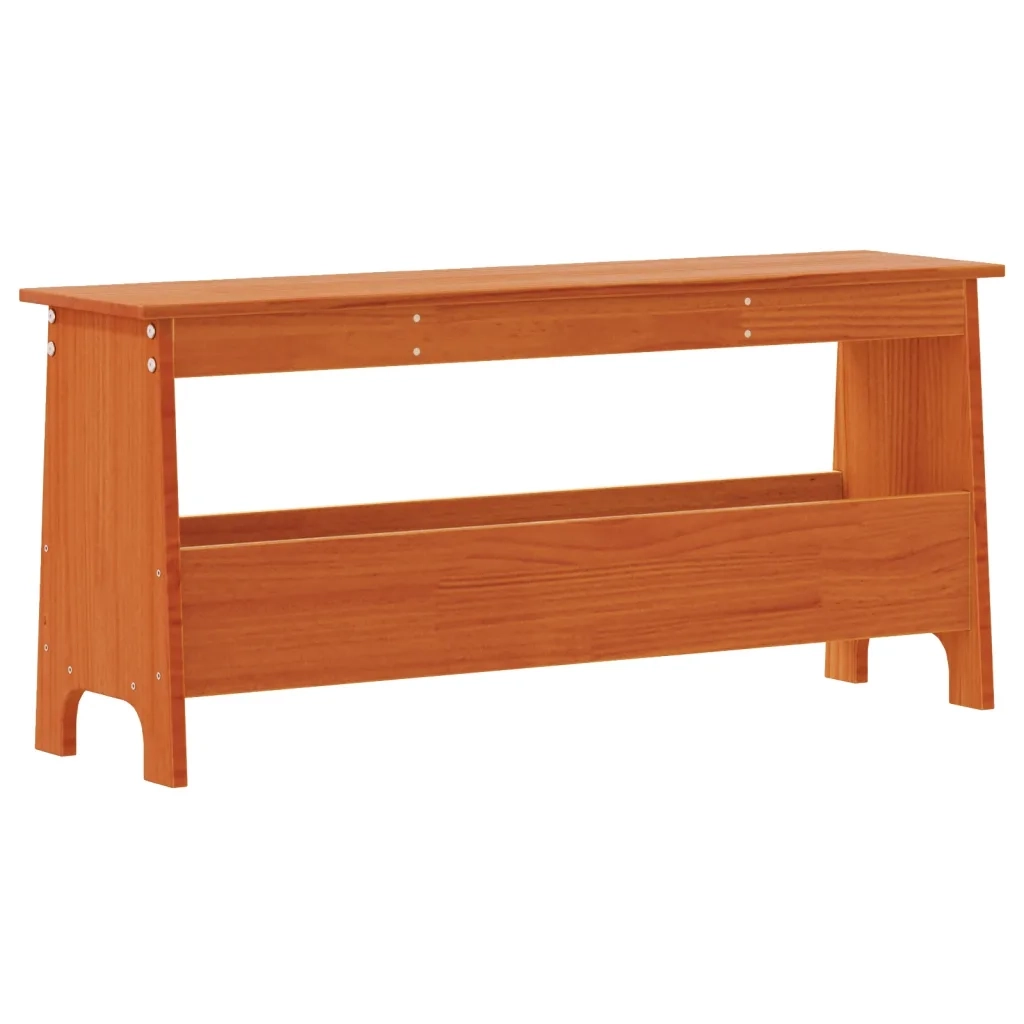 Panca da Ingresso Marrone Cera 100x28x45 cm Legno Massello Pino 837384