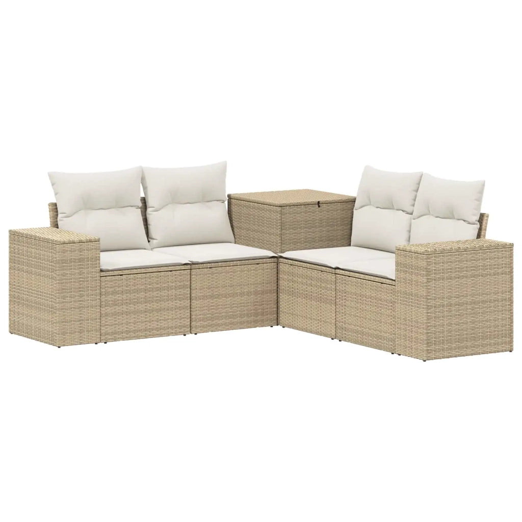 Set di divani 5 pz Beige e Bianco Crema 3447922