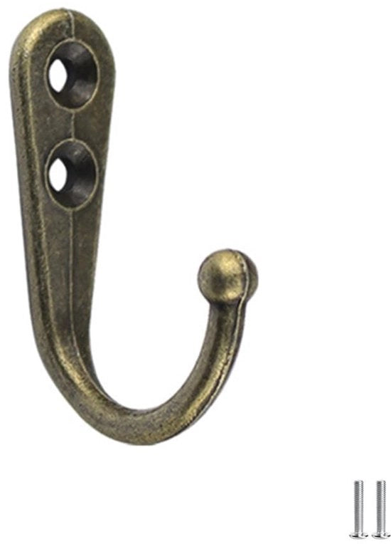 Hanger a muro multifunzionale 10 pezzi - Hanger a muro retro in acciaio inox - Finestra di serraggio - Solida e duratura - Montaggio semplice - Adatto per bagno/camera da letto - Hanger a muro con 10 ganci.