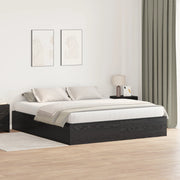 Struttura Letto con Contenitore  Nero Rovere 200x200 cm