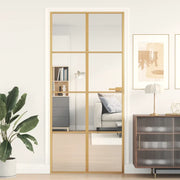 Porta Interni Sottile Oro 93x201,5cm Vetro Temperato Alluminio 155142