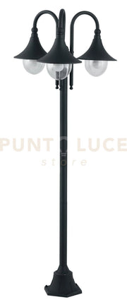 PALO PAVIA NERO 3 LUCI ATTACCO E27 IP44 56X190CM IN ALLUMINIO