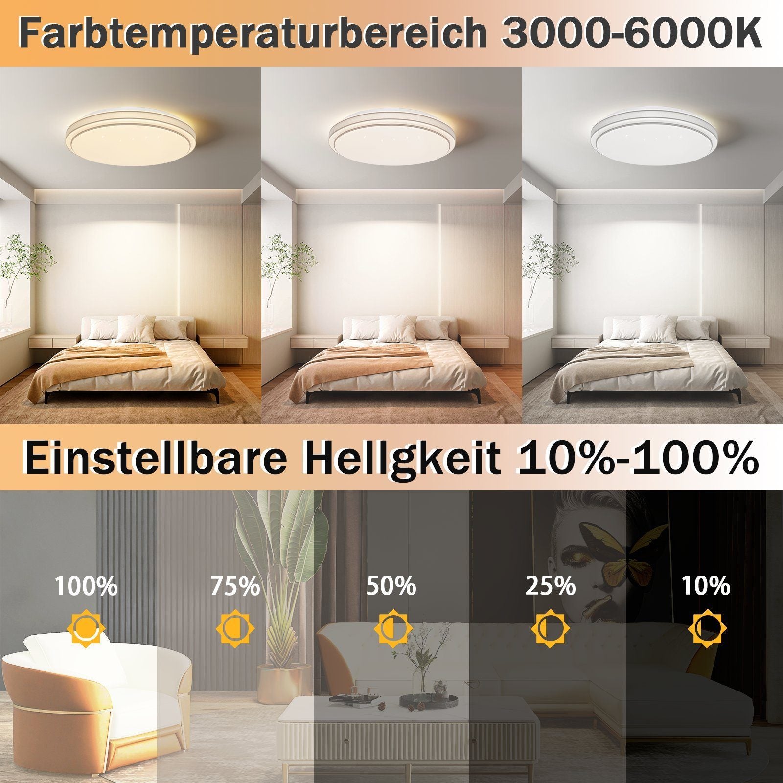 ZMH Lampada da soffitto a LED per soggiorno, Lampada da soffitto a stella, Lampada da soffitto moderna per corridoio