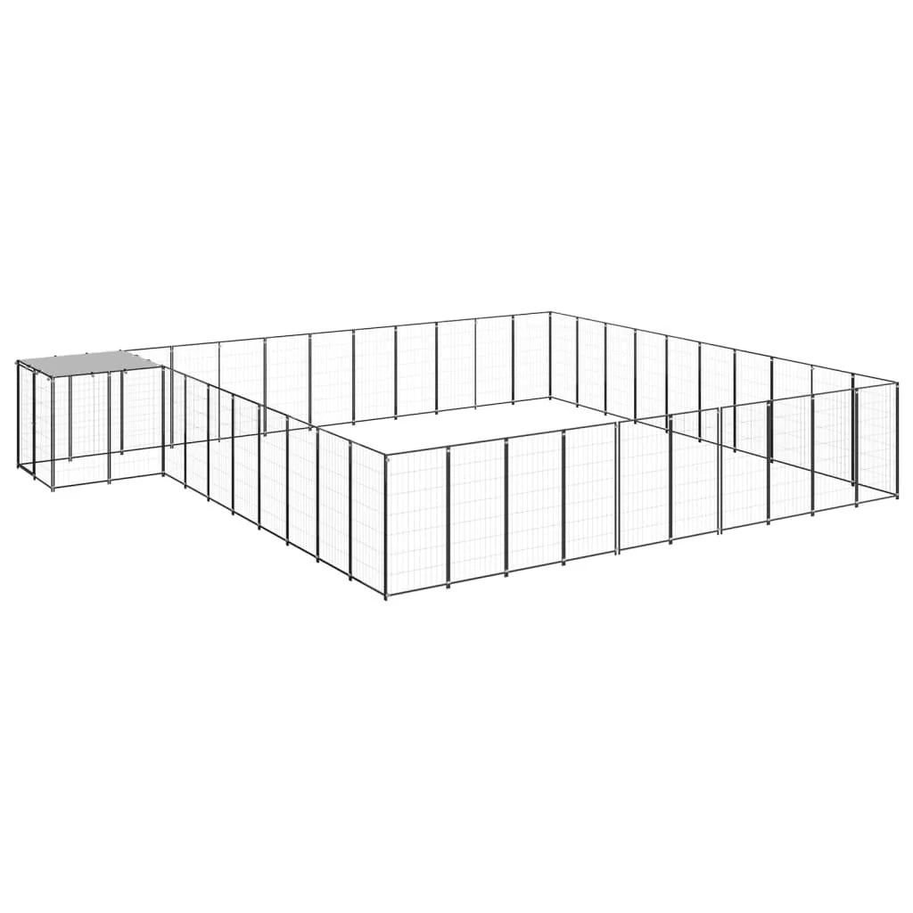 Recinto per animali da esterno per cani 31,46 m² acciaio nero 02_0000523