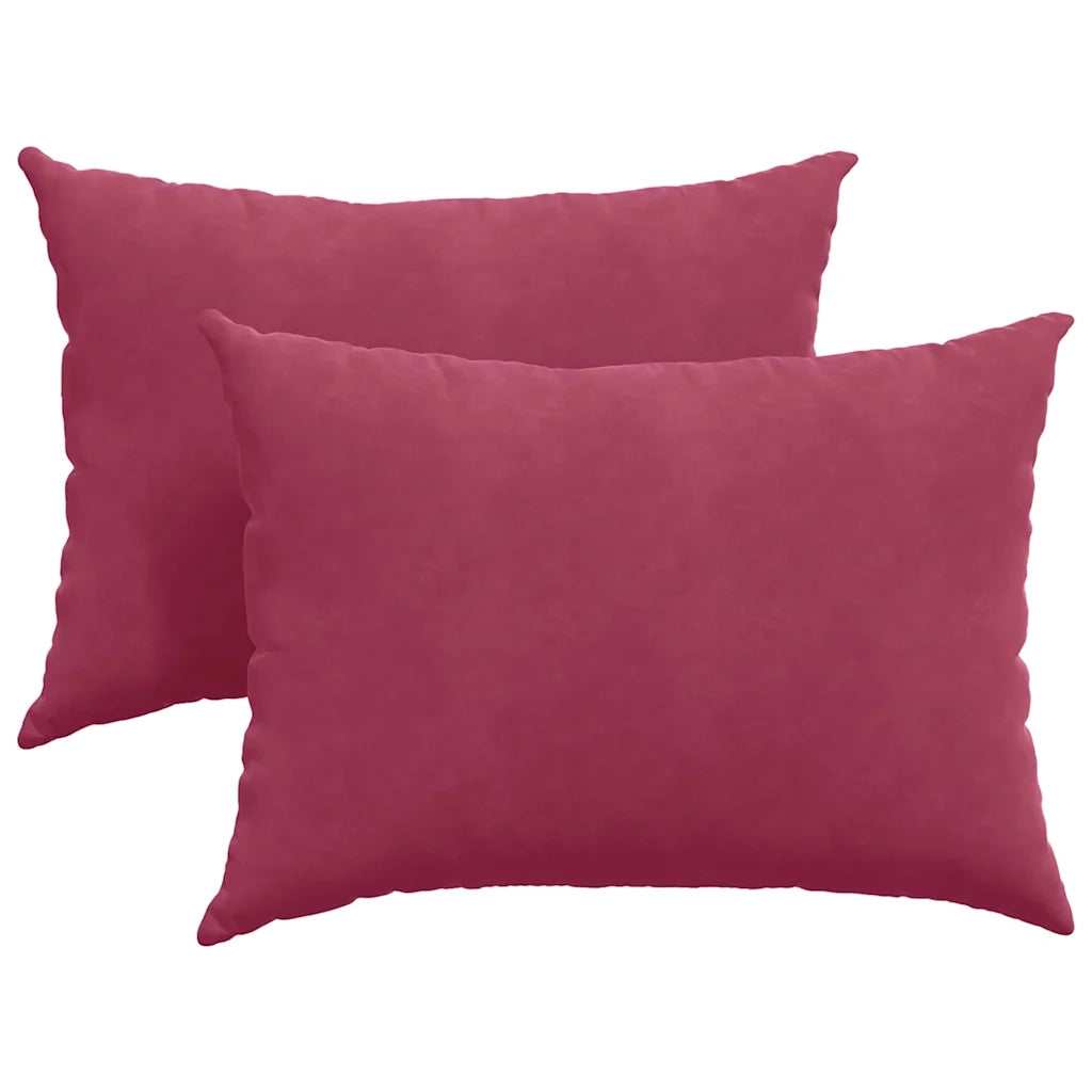 Cuscini da Divano 2 pcs Rosso Vino 70 x 50 cm Tessuto in Cords