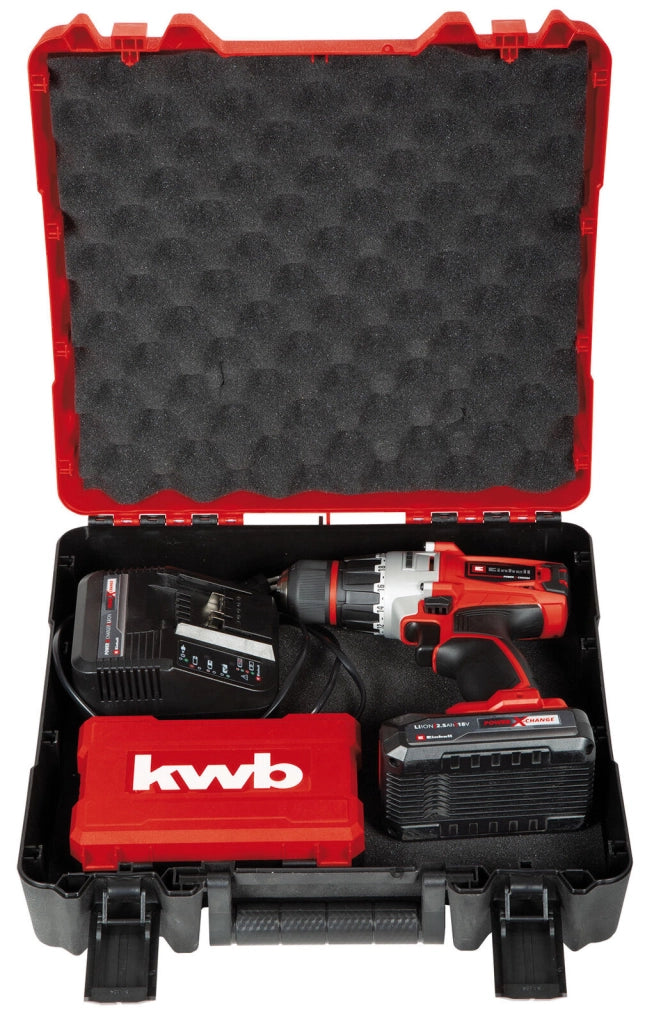 Einhell TE-CD 18/2 Li-i+22 1250 Giri/min 1,14 kg Nero, Rosso