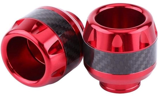 Protezioni per forcella in fibra di carbonio - 1 coppia - guide per forcella - antiscivolo - resistente allo shock - regolabile - protezione per motocicletta - protezioni per forcella