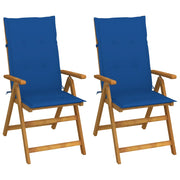 Sedie da Giardino Reclinabili 2 pz con Cuscini Massello Acacia cod mxl 7725