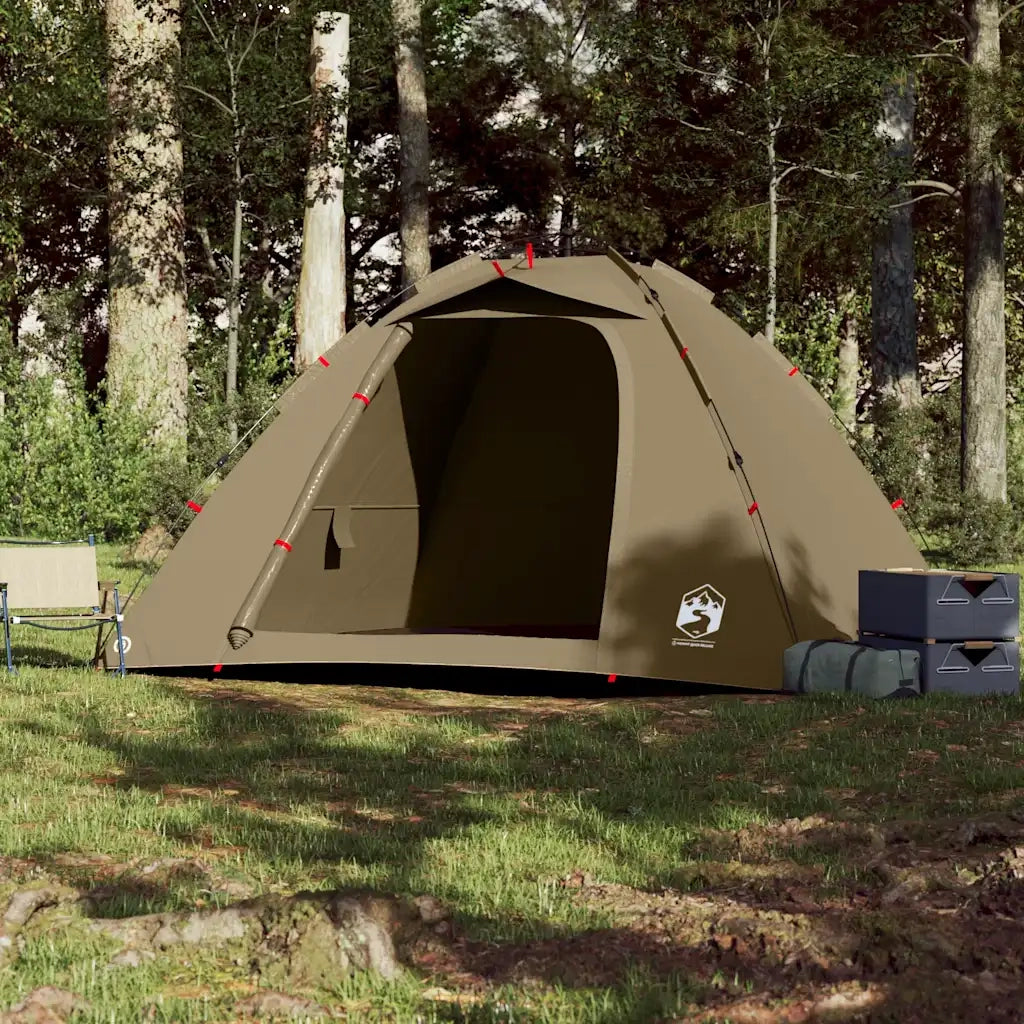 Tenda da Pesca 4 Persone-Tenda da campeggio Verde Oliva a Rilascio Rapido 382694