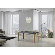 Tavolo allungabile 90x130/234 cm Flame telaio Oro - Cemento