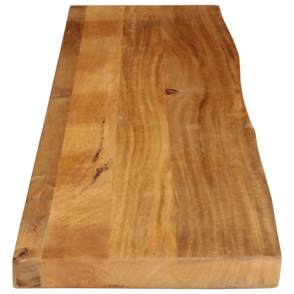 Piano Tavolo Bordi Vivi 140x30x3,8cm in Legno Massello di Mango 370579