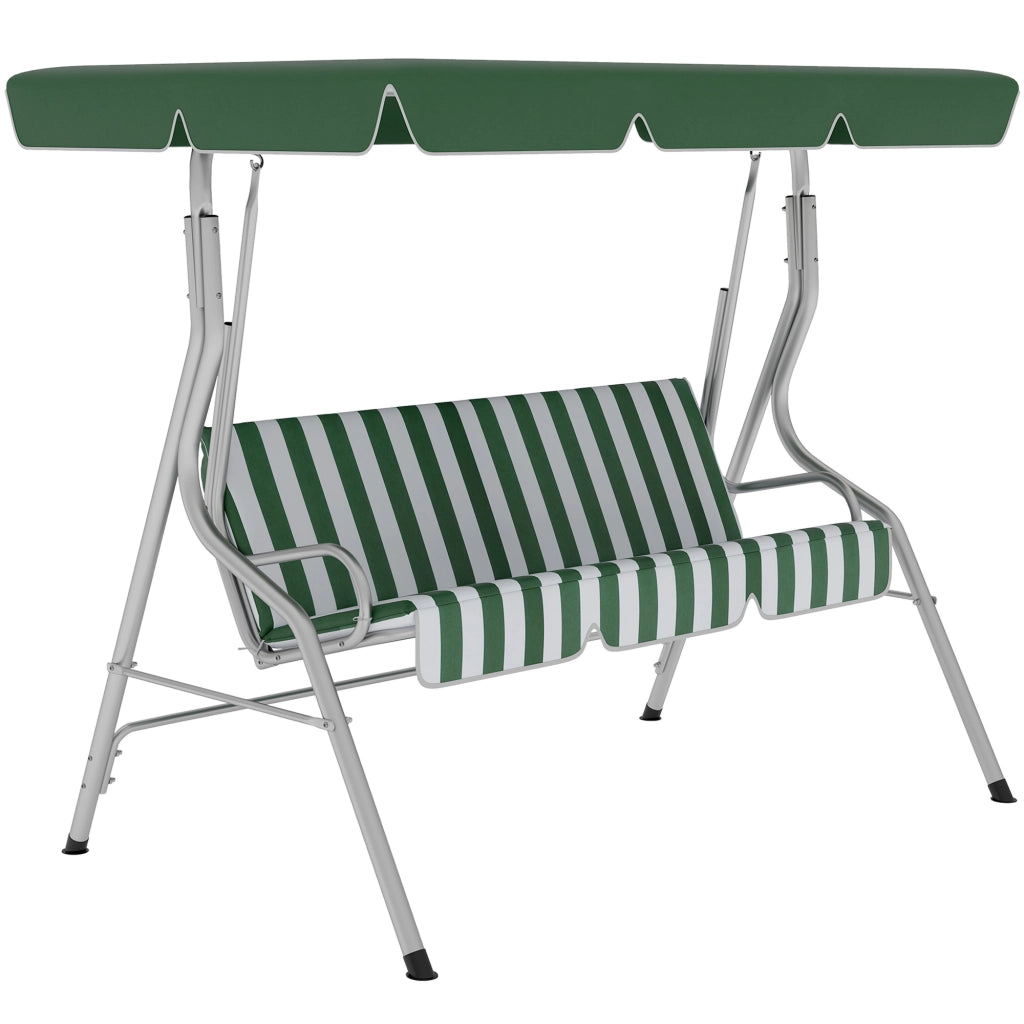 Altalena da giardino 3 posti ¨C zephmum ¨C verde 170x110x153 cm