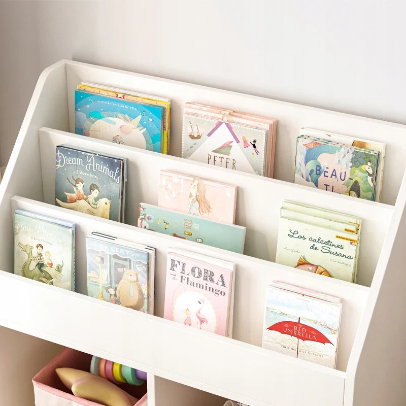 Scaffale per libri e giornali per bambini Mobile per giocattoli Libreria verticale