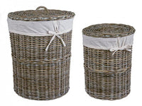 Set 2 Portabiancheria Narra Bianco in Fibre Naturali