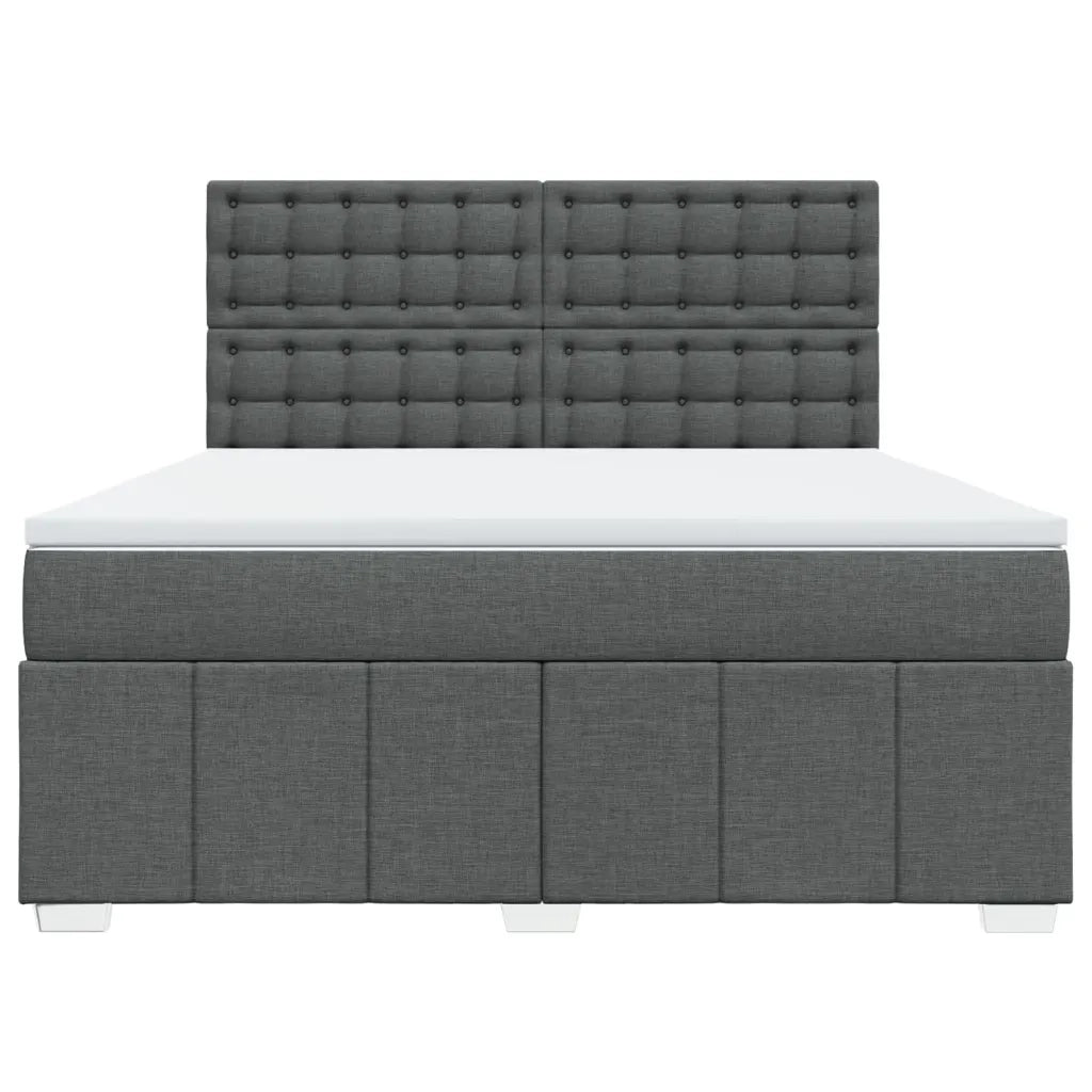 Giroletto a Molle con Materasso Grigio Scuro 180x200 cm Tessuto