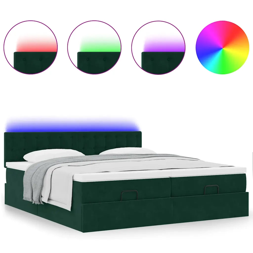 Struttura Letto Pouf con Materassi 160x200 cm Velluto