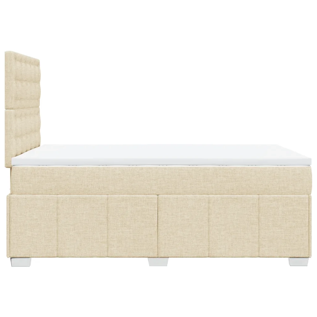 vidaXL Giroletto a Molle con Materasso Crema 120x200 cm in Tessuto