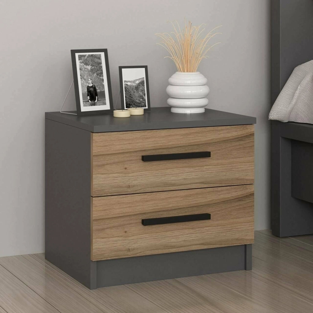 Iune, Comodino un Ripiano, 50x47x40h cm Marrone Noce