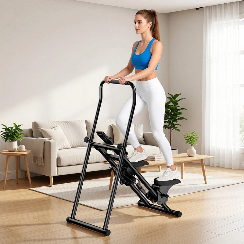 Stepper per Scale Verticale con Schermo LCD,RATTANTREE Manubri Regolabili e Pedali Antiscivolo, Stepper per Scale Fitness Professionale,Portata 150 kg