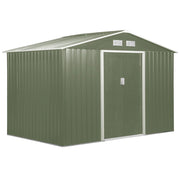 EasyComfort Casetta da Giardino con 2 Porte Scorrevoli e 4 Prese d'Aria in Acciaio, 277x195x192cm, Verde Chiaro