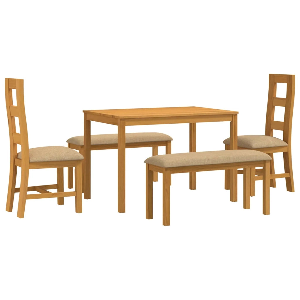 Set da pranzo 5 pz Beige Legno di Quercia Massello 3430288