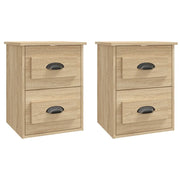 Set di 2 Comodini | Armadio da Notte | Mobiletto da notte a Parete Rovere Sonoma 41,5x36x53 cm