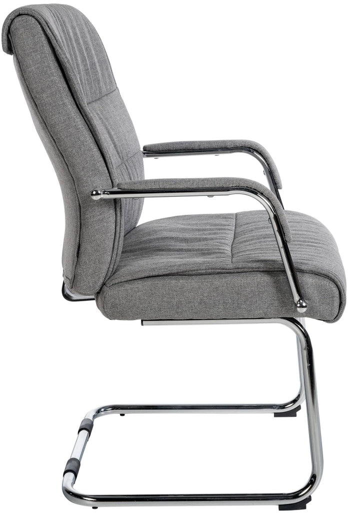 Sedia visitatore Sievert in tessuto grigio chiaro