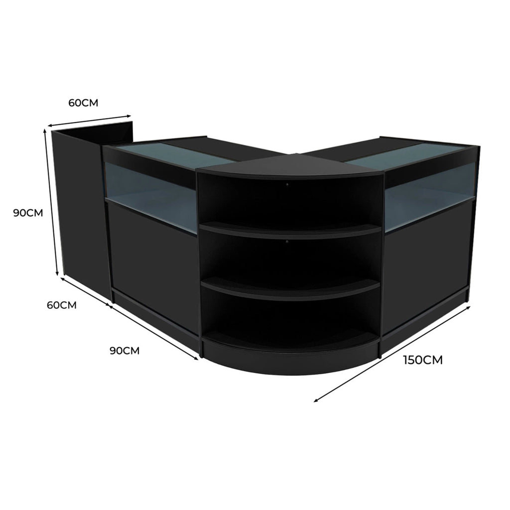 Set Banconi Neri LED Sagittarius B900 LM60 TB60 Vetrina con Serratura