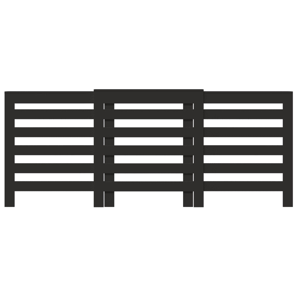 Copertura Termosifone Nera 205x21,5x83,5 cm Legno Multistrato 852718