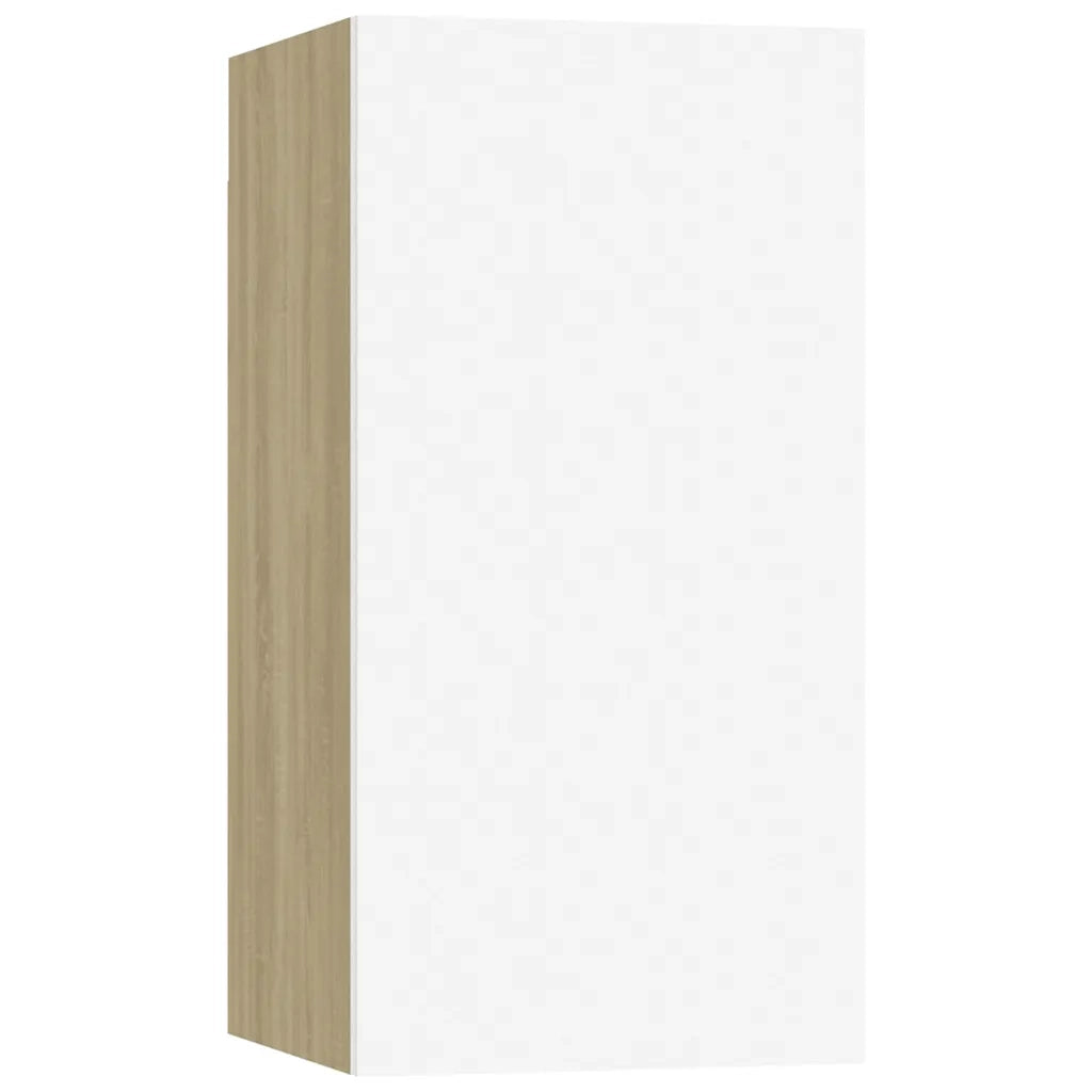 Mobile TV Bianco e Rovere Sonoma 30,5x30x60 cm in Truciolato