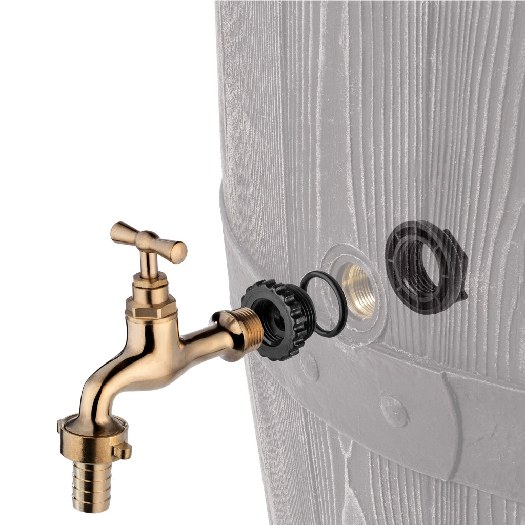 Rubinetto da giardino KADAX 3/4 per serbatoio di acqua piovana con valvola a barilotto.