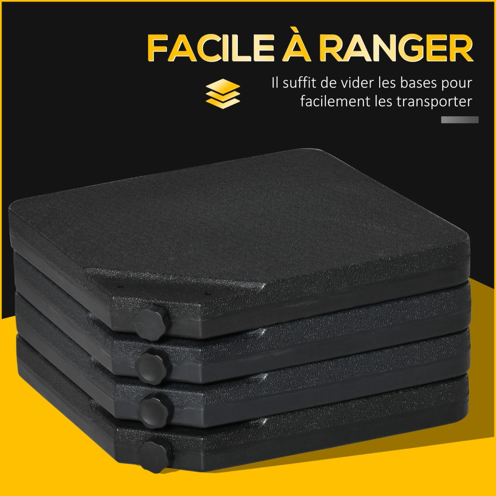 Base per Parasole 4 Plastre HDPE ¨C zephmum ¨C 100x100x6.8 cm Nero