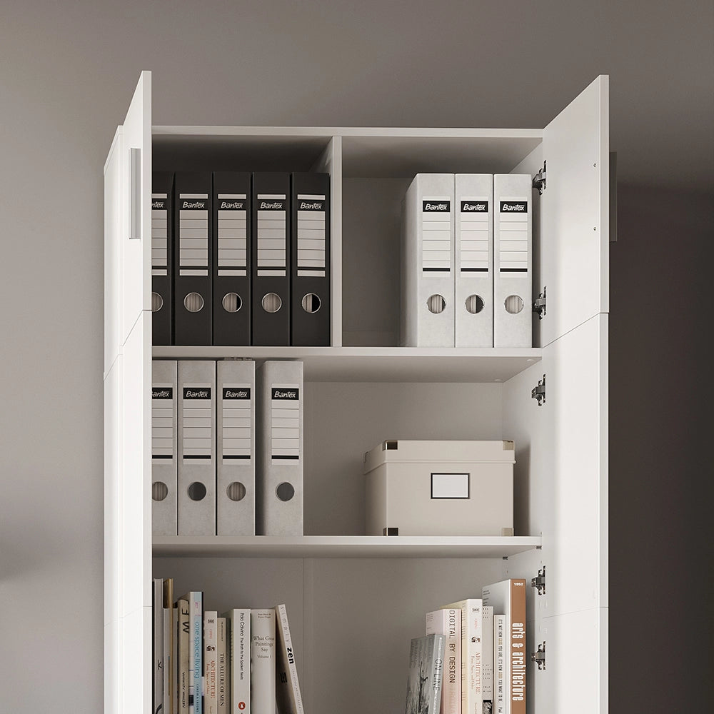Vicco Scaffale per file Bianco 80 x 182.4 cm con estensione dell'armadio