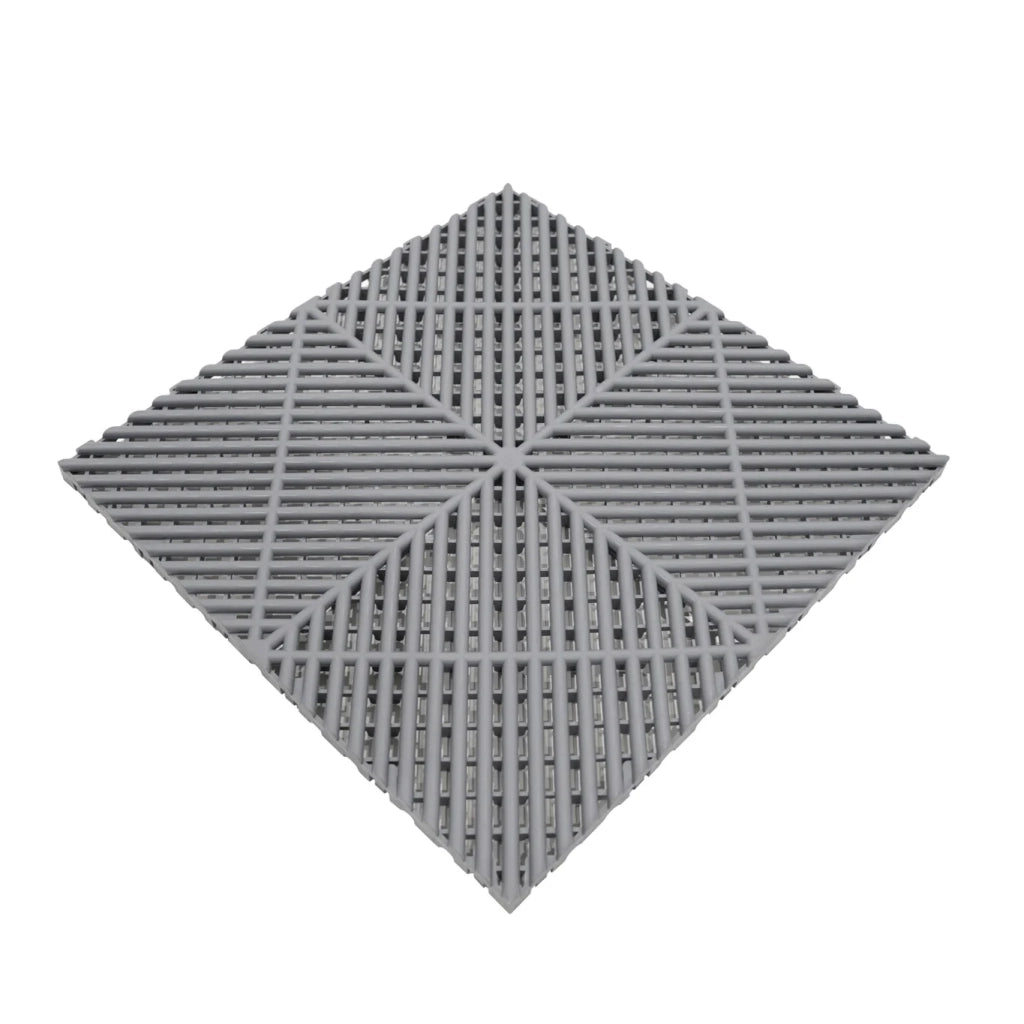 Piastrelle ventilate grigie 6m x 6m per garage doppio e officine, antiscivolo.