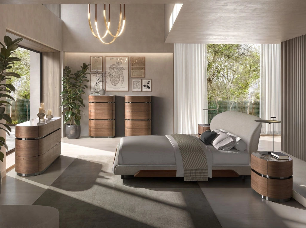 Letto in tessuto grigio chiaro