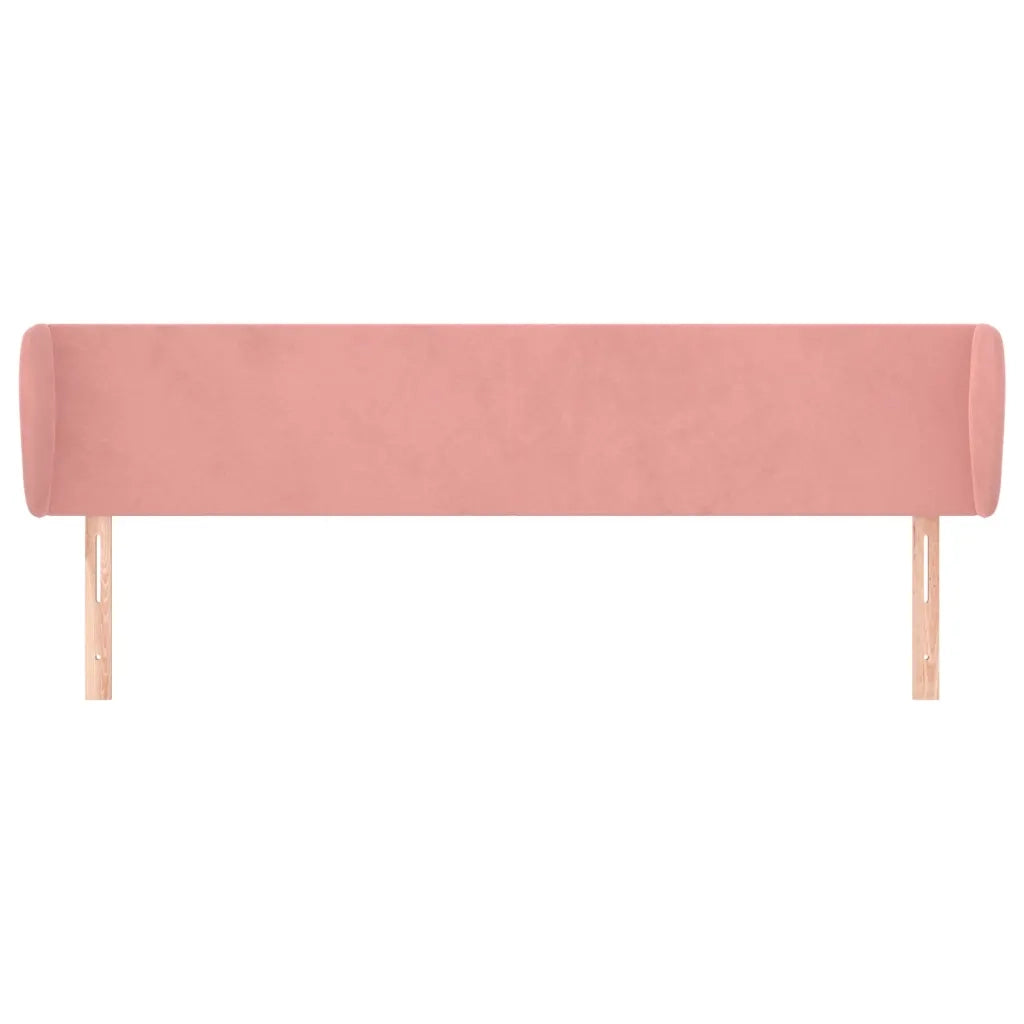 Testiera | Testata ad Orecchio Rosa 203x23x78/88 cm in Velluto