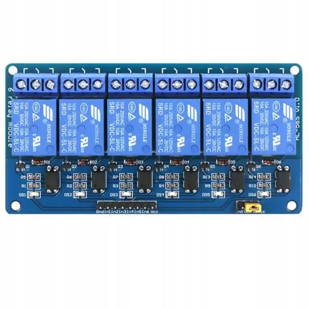 Modulo Relè 6 Canali 12V – Compatibile con Arduino | Isolamento Ottico, SPDT, 10A | Automazione e Robotica