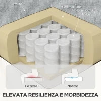 Poltrona Reclinabile Manualmente a 60° Extra Imbottita in Tessuto con Poggiapiedi, Grigio