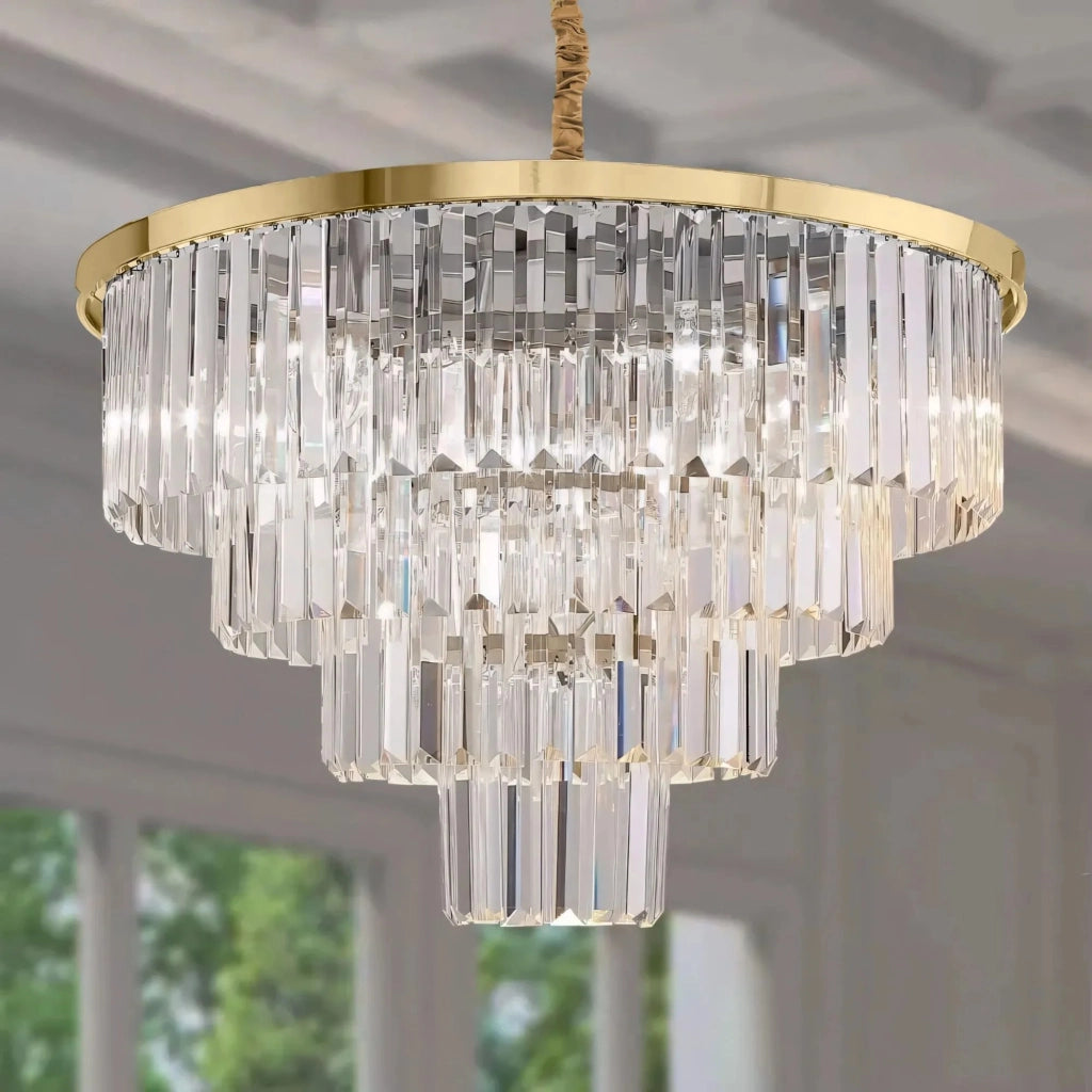 Lampadario A Sospensione In Cristallo Da Soffitto APP1533-6CP4 Oro