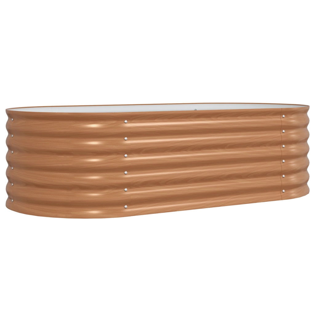 Letto da Giardino Rialzato Marrone con Aspetto Legno 160x80x44 cm Acciaio