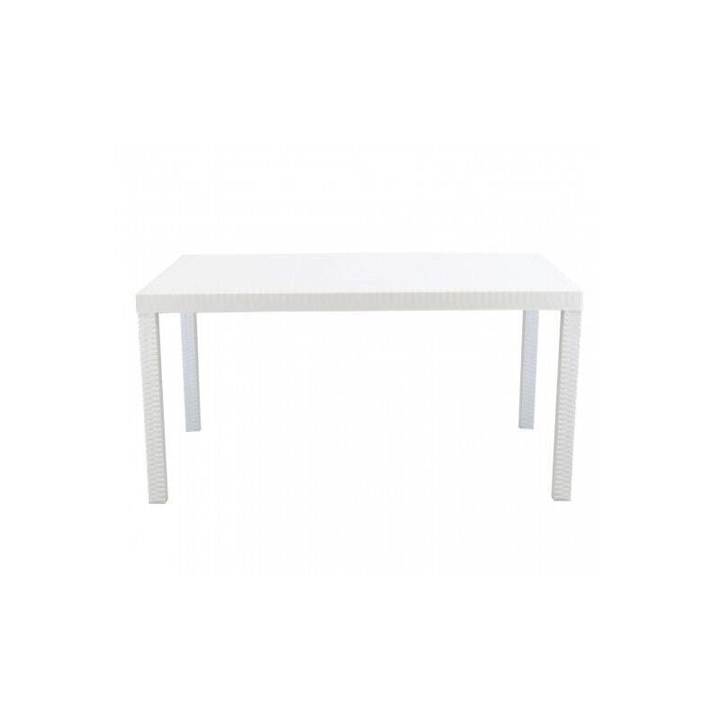 TAVOLO HOUSTON IN RESINA DA ESTERNO 150 X 90 X H74 CM COLORE BIANCO