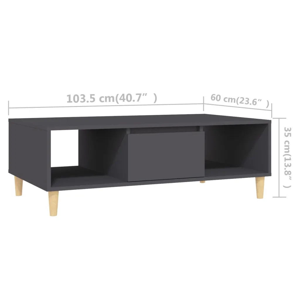 Tavolino da Salotto Grigio 103,5x60x35 cm in Truciolato cod mxl 22696