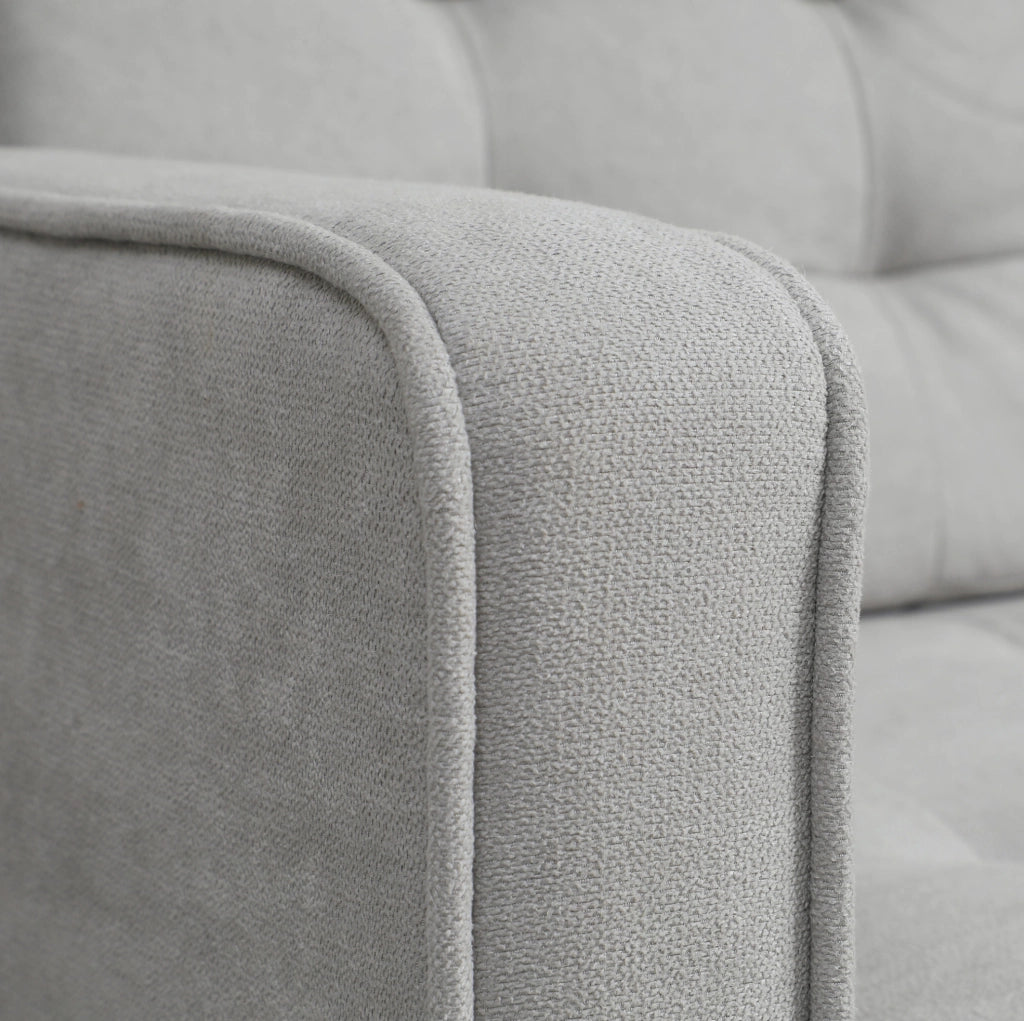 Divano 2 posti 117x62x78 cm grigio chiaro in velluto con vano contenitore