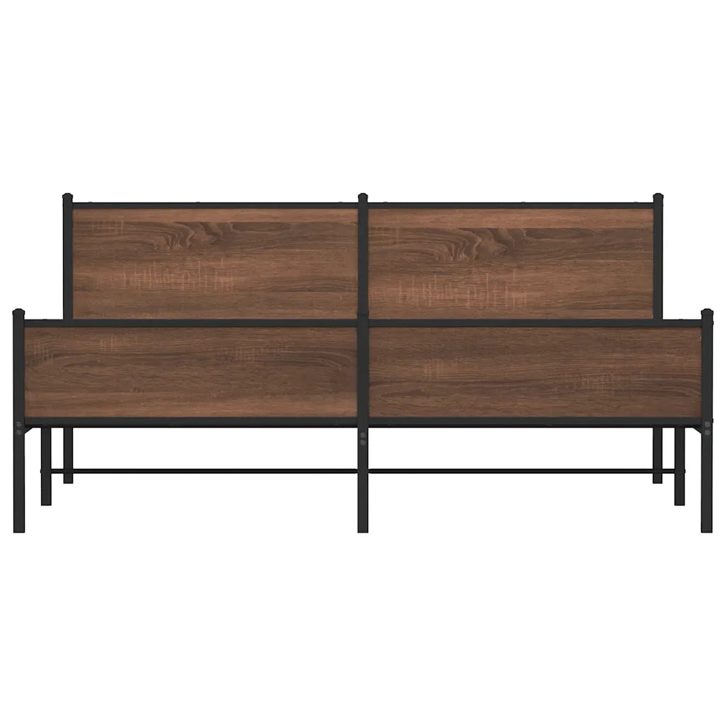 vidaXL Giroletto senza Materaso in Metallo Rovere Marrone 180x200 cm