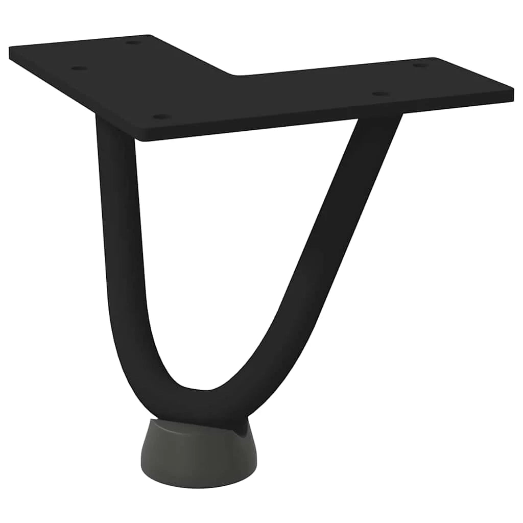 Set di 4 gambe a forcina per tavolino da caffè dal design moderno 10 x 12 x 12 cm acciaio nero massiccio 02_0056707